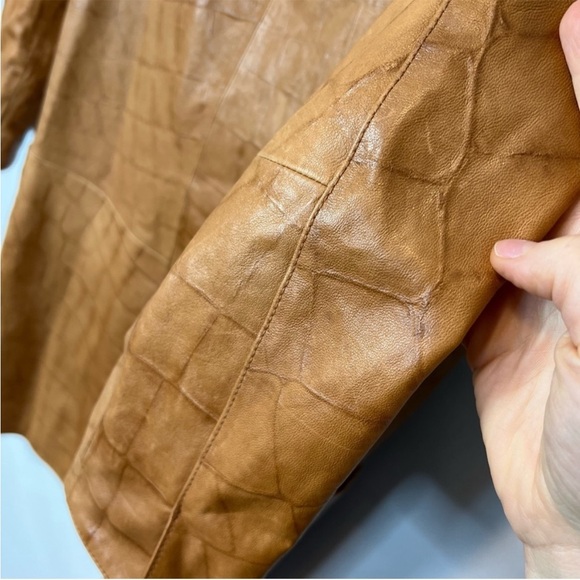 Dawn Levy brown genuine leather pockets coat XS - Picture 9 of 13